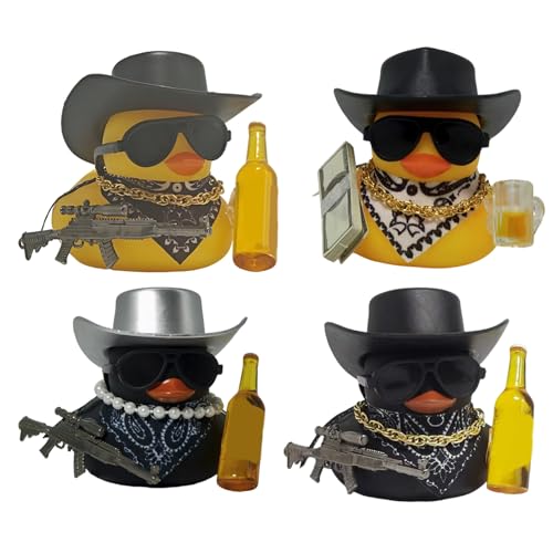 Cowboy -Duck -Figuren, Dashboard -Entensammler, kleine Gummi -Enten, lustige entzückende Ausdrücke für Pool, Badewanne, Bücherregal, Bett, Babyparty, 2,36x1,97 Zoll Cowboy -Duck -Figuren, Dashboard -Entensammler, kleine Gummi -Enten, lustige entzückende Ausdrücke für Pool, Badewanne, Bücherregal, Bett, Babyparty, 2,36x1,97 Zoll von ccuzs
