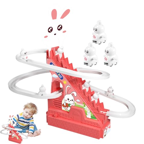 Electric Stair Climbing Track Slide, Cartoon Animal Race Track, Electric Ladder Design Musical Toy for Birthday, Children's Day, Fun and Interactive Gift for Kids, 10.83x10.24x5.51 Inches von ccuzs