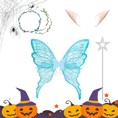 Fairy Wings Kostüm Set, Angel Fairy Cosplay, Skin Friendly Comfortable Fit, Lightweight Immersive Design, Perfect Halloween Holiday Accessory, Ideal for Adults Girls Wife Girlfriend Sisters Mother Fairy Wings Kostüm Set, Angel Fairy Cosplay, Skin Friendly Comfortable Fit, Lightweight Immersive Design, Perfect Halloween Holiday Accessory, Ideal for Adults Girls Wife Girlfriend Sisters Mother von ccuzs