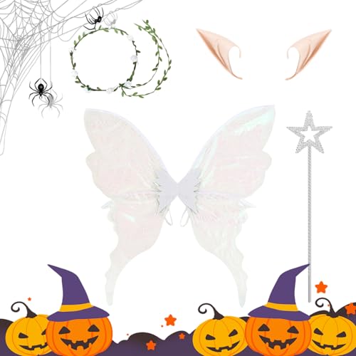 Fairy Wings Kostüm Set, Angel Fairy Cosplay, Skin Friendly Comfortable Fit, Lightweight Immersive Design, Perfect Halloween Holiday Accessory, Ideal for Adults Girls Wife Girlfriend Sisters Mother Fairy Wings Kostüm Set, Angel Fairy Cosplay, Skin Friendly Comfortable Fit, Lightweight Immersive Design, Perfect Halloween Holiday Accessory, Ideal for Adults Girls Wife Girlfriend Sisters Mother von ccuzs