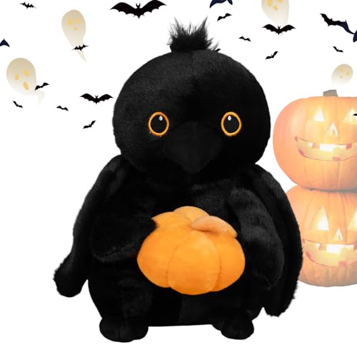 Halloween Plüschspielzeug - Raven Kissen für festliche | Weicher Huggable -Stoff mit Sammlerpuppendesign, gemütliches Kissen für Stuhlsofa Bett, gruselige Dekoration für Wohnzimmer -Autoschreibt von ccuzs