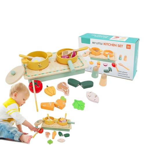 Kids Pretend Play Kitchen, Wooden Cooking Set, Kitchen Accessories, Realistic Pots and Utensils, Play Food Vegetables, 12-Piece, Role-Playing Toy, Multicolor Wood Kids Pretend Play Kitchen, Wooden Cooking Set, Kitchen Accessories, Realistic Pots and Utensils, Play Food Vegetables, 12-Piece, Role-Playing Toy, Multicolor Wood von ccuzs