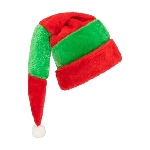 Peluga Santa Mütze | Langer gestreifter Hut mit festlichem Weihnachts-Kostümzubehör, Kopfbedeckung für Neujahrsfeiertage für Erwachsene 23,62 x 11,81 cm von ccuzs