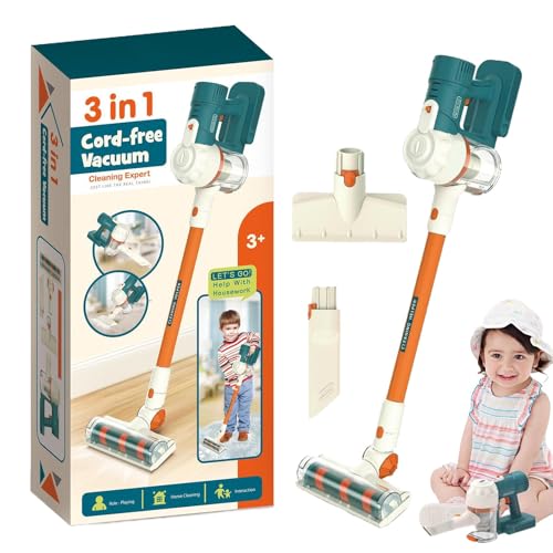 Pretend Play Vacuum Cleaner Toy, Interactive Sweeping Toy with Music and Lights, Kids Vacuum Toy for Boys and Girls, Parent-Child Fun Cleaning Toy for Child Development and Role Play von ccuzs