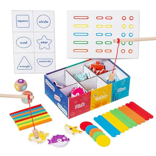 Spielzeug zum Sortieren von Farben | Klassifizierungsspiele aus Holz für Formen und Farben - Sinnesisches Lernspiel für Relaxwinkel und Hochstuhl von ccuzs