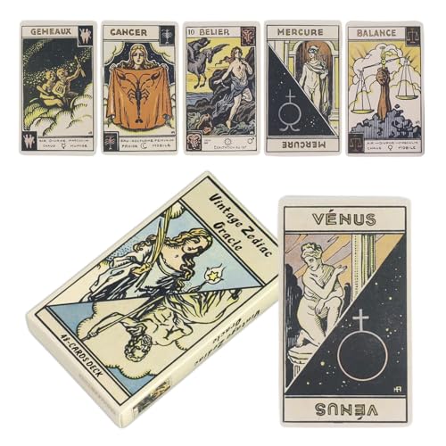 Tarot Cards, Oracle Deck for Beginners, Portable Divination Card Set Meditation Spiritual Practice Personal Growth Party Family Friends Travel Use, 48 Pieces Tarot Cards, Oracle Deck for Beginners, Portable Divination Card Set Meditation Spiritual Practice Personal Growth Party Family Friends Travel Use, 48 Pieces von ccuzs