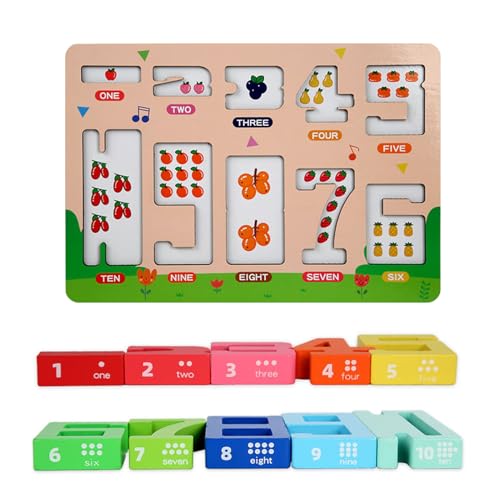 ccuzs Digital Building Blocks, 1-10 Number Wooden Stacking Set, STEM Learning Toy for Kids 3+, Interactive Educational Play for Home & Preschool, 13.31x9.37x0.79in ccuzs Digital Building Blocks, 1-10 Number Wooden Stacking Set, STEM Learning Toy for Kids 3+, Interactive Educational Play for Home & Preschool, 13.31x9.37x0.79in von ccuzs