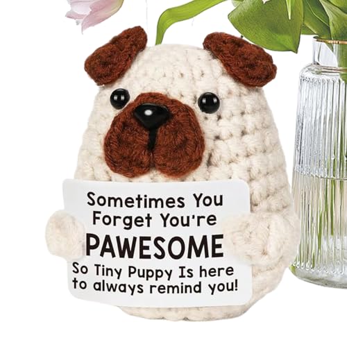 ccuzs Emotional Support Stuffed Animal, Crochet Inspirational Support Dog, Motivational Dog Doll for Stress Relief, Comfort, and Encouragement for Adults and Kids, 1.97x2.76 Inches ccuzs Emotional Support Stuffed Animal, Crochet Inspirational Support Dog, Motivational Dog Doll for Stress Relief, Comfort, and Encouragement for Adults and Kids, 1.97x2.76 Inches von ccuzs
