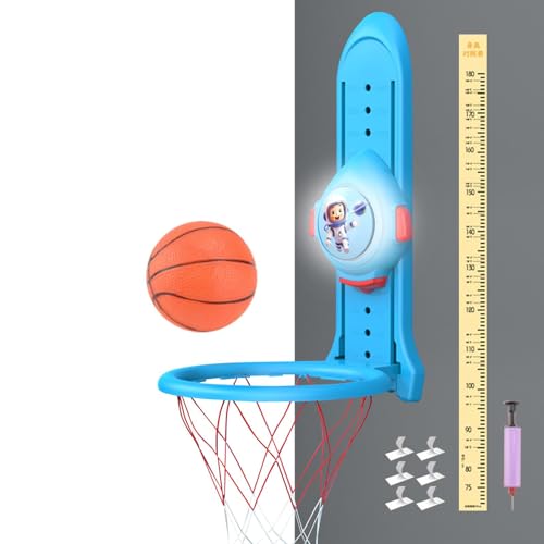 ccuzs High Jump Counter, Toddler Basketball Hoop Jump Trainer (Touch Height: 3.94x3.15x1.18in), 2-in-1 Adjustable with Voice & Light Features for Boys & Girls Indoor von ccuzs