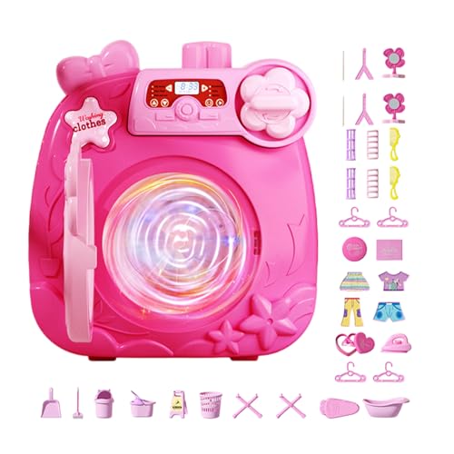 ccuzs Kids Washing Machine, Interactive Pretend Play Washer and Dryer, Miniature Educational Toy with Accessories for Girls and Boys, Material: ABS, 8.58x4.33x8.94in von ccuzs