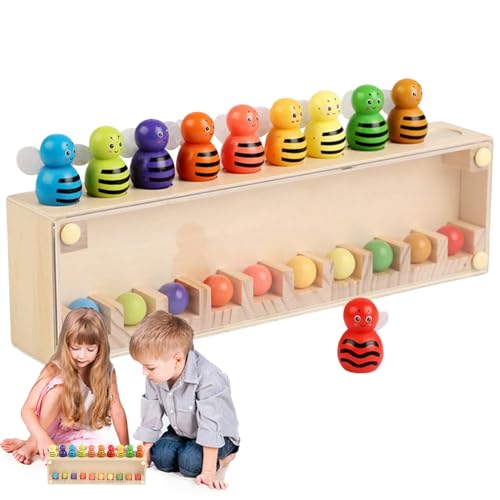 ccuzs Memory Spiel Paare Finden - Frühförderung Spielzeug - Bienenförmiges Farbzuordnungsspiel Holz Gedächtnisspiel Für Reise Kindergarten Zuhause Vorschule von ccuzs