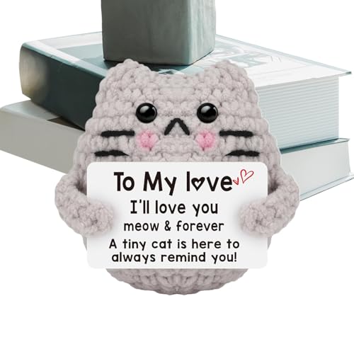 ccuzs Positive Cat Crochet, Handmade Knitted Kitty, Funny Plush Toy, Inspirational Gift Message, Emotional Support Decor, Cheerful Companion for All Ages, 2.76x2.36x1.97 Inches ccuzs Positive Cat Crochet, Handmade Knitted Kitty, Funny Plush Toy, Inspirational Gift Message, Emotional Support Decor, Cheerful Companion for All Ages, 2.76x2.36x1.97 Inches von ccuzs