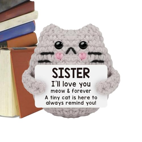 ccuzs Positive Cat Crochet, Handmade Knitted Kitty, Funny Plush Toy, Inspirational Gift Message, Emotional Support Decor, Cheerful Companion for All Ages, 2.76x2.36x1.97 Inches ccuzs Positive Cat Crochet, Handmade Knitted Kitty, Funny Plush Toy, Inspirational Gift Message, Emotional Support Decor, Cheerful Companion for All Ages, 2.76x2.36x1.97 Inches von ccuzs