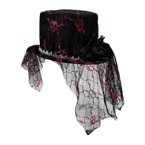 ccuzs Skull Mesh Headpiece, Halloween Kostüm Hat, Skull Mesh Headpiece, Halloween Skull Fascinator Hat, Halloween Theater Hat with Comfortable Fit Design for Women Spooky Kostüm von ccuzs