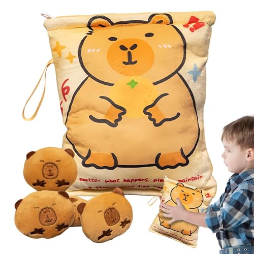 ccuzs Snack Bags Kids, Capybara Plush Bag, Kids Travel Snack with Adorable and Functional Design for Traveling Comfort, Candy Storage, or Decorative Hugging Pillow, 1 Piece ccuzs Snack Bags Kids, Capybara Plush Bag, Kids Travel Snack with Adorable and Functional Design for Traveling Comfort, Candy Storage, or Decorative Hugging Pillow, 1 Piece von ccuzs