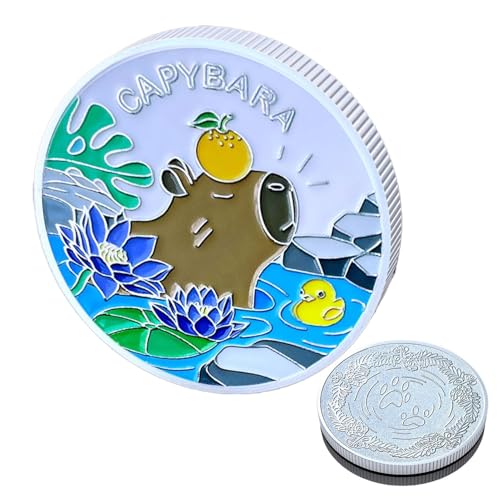 ccuzs Souvenir Coin, Capybara Keepsake Collectible, Premium Metal Coin, Decorative with Acrylic Protective Case for Collectors, Home Display, 1.57in von ccuzs