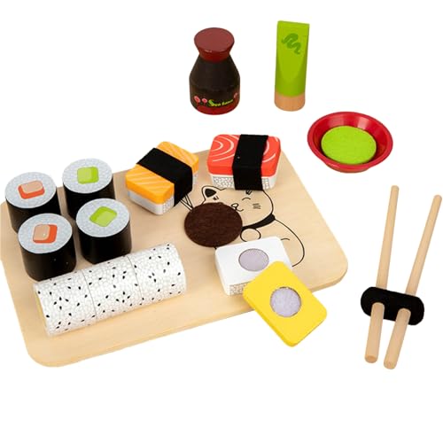 ccuzs Sushi Play Set, Interactive Pretend Kitchen Food, Fake Sushi Making with Educational and Fun Design for Preschool Playrooms or Classroom Activities, 1 Set von ccuzs