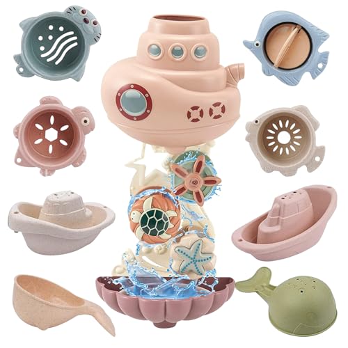 ccuzs Toddler Bath Toy, Suction Cup Waterfall Playset, Stacking Cups & Rotating Water Wheel, Interactive Bathtub Toy for Sensory & Cognitive Development, Fun Shower & Water Play for Kids ccuzs Toddler Bath Toy, Suction Cup Waterfall Playset, Stacking Cups & Rotating Water Wheel, Interactive Bathtub Toy for Sensory & Cognitive Development, Fun Shower & Water Play for Kids von ccuzs