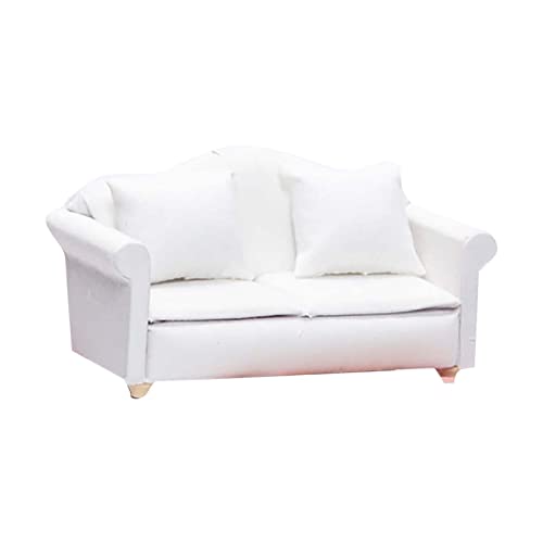 cfpqv 1:12 Puppenhaus Puppenhaus Möbel Wohnzimmer Szene Modell Blumengewebe Doppelsofa Ablage Büro (C, One Size) von cfpqv