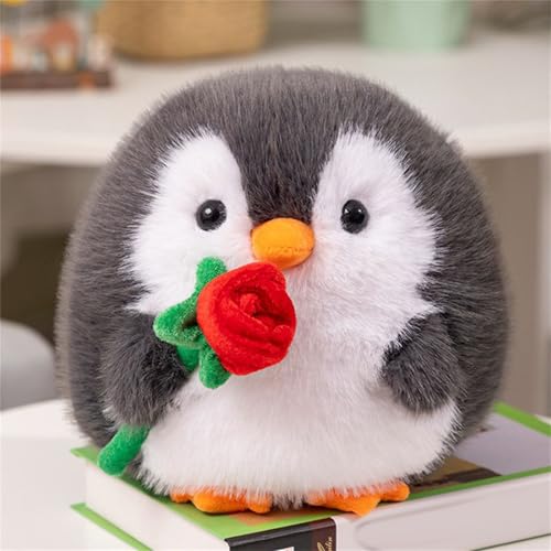champracer 20 cm Pinguin Kuscheltier Süß, Pinguin Stofftier PlüSchtier, Stofftier Schmusetier Zum Kuscheln & Spielen, Kuscheltier Pinguin PlüSchtier für MäDchen (Grau-Rosa, 20 cm) von champracer