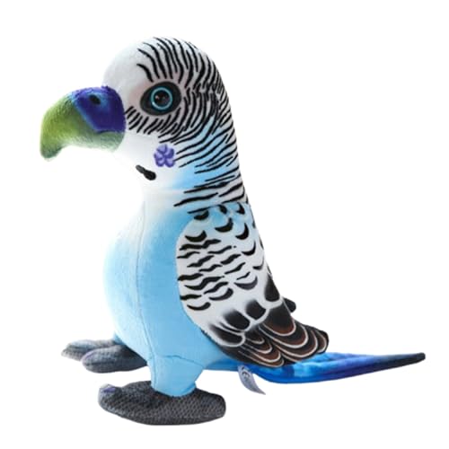 22cm Weicher und Bequemer Plüsch Papagei,Plüschtier Papagei Stofftier, Kawaii Papagei Plüsch, Realistisch Kuscheltier,Kinderzimmer Dekokissen Geburtstagsgeschenk für Kinder Erwachsene (22cm,Blau) von champracer
