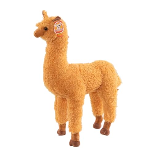 Alpaka Kuscheltier, Alpaka-Plüschtier mit langem Hals,Stand Alpaka Plüschtier,Nettes Alpaka-Plüschtier, kuschel alpaka, Lama Stofftier Geschenk für Kinder Mädchen Jungen (140 cm,Braun) von champracer