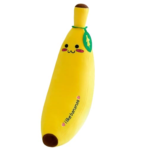 champracer Banane PlüSchtier Puppe Wurfkissen, PlüSch Kuscheltier Banane PlüSchkissen Spielzeug, Schmusetier Geschenk, zum Spielen und Kuscheln für Kinder MäDchen Jungen (35 cm,niedlich) von champracer