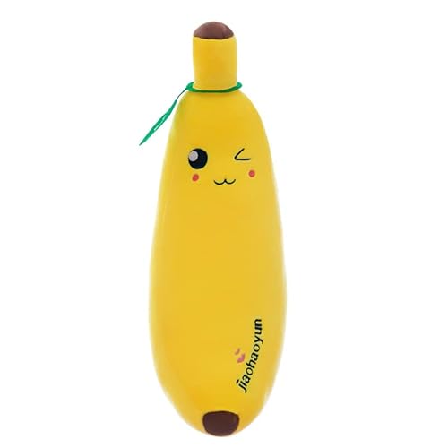 champracer Banane PlüSchtier Puppe Wurfkissen, PlüSch Kuscheltier Banane PlüSchkissen Spielzeug, Schmusetier Geschenk, zum Spielen und Kuscheln für Kinder MäDchen Jungen (35 cm,zwinkern) von champracer