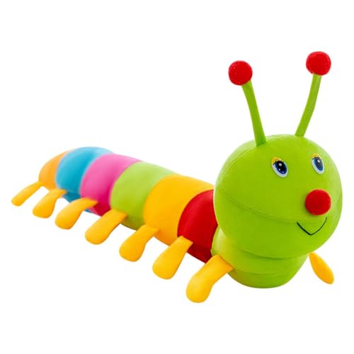 Bunte Raupe Kuscheltier, 50-230 cm Plüschtier Raupe, Raupenkissen, Raupe Stofftier, Regenbogen Raupe Weiches langes Wurfkissen Plüsch Raupenplüschkissen, Kinder Plüschpuppen (70 cm,Regenbogen) von champracer