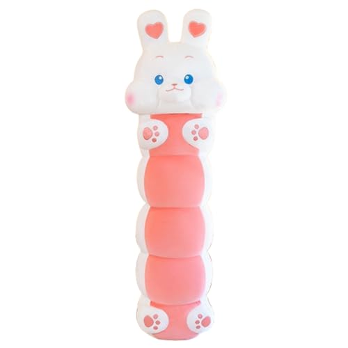 Bunte Raupe Kuscheltier, Weiches Süßes Buntes Raupenspielzeug,Raupenkissen, Raupe Stofftier, Ausgestopftes Raupenplüschkissen Kinder, Kinder Stofftier Plüschpuppen Wurfkissen (50 cm,Kaninchen) von champracer