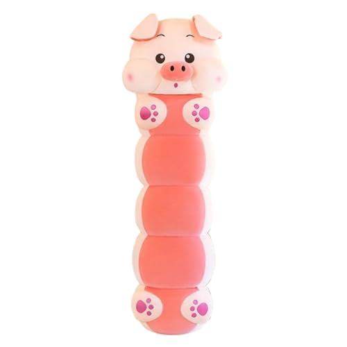 Bunte Raupe Kuscheltier, Weiches Süßes Buntes Raupenspielzeug,Raupenkissen, Raupe Stofftier, Ausgestopftes Raupenplüschkissen Kinder, Kinder Stofftier Plüschpuppen Wurfkissen (60 cm,Rosa Schwein) von champracer
