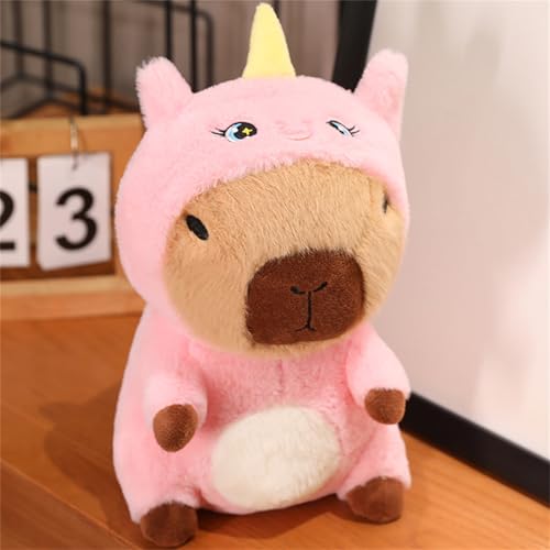 Capybara Kuscheltier, Capybara Relaxo Plüschtier, Crossdressing-puppen Realistisches Weiches Capybara-spielzeug, Simulation Braune Plüschpuppen Nehmbare Kopfbedeckung für Home Deko Kinder (25 cm) von champracer