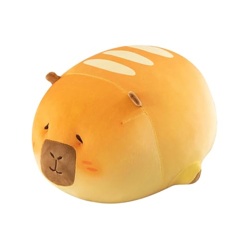 Capybara Kuscheltier Capybara Plüschtier, Kawaii Capybara Plüsch Kissen,Capybara Plüschtier mit Brote Spielzeug,Stofftier Plushie Stofftier Geschenk für Kinder Jungen Mädchen (20 cm,Brot Capybara) von champracer