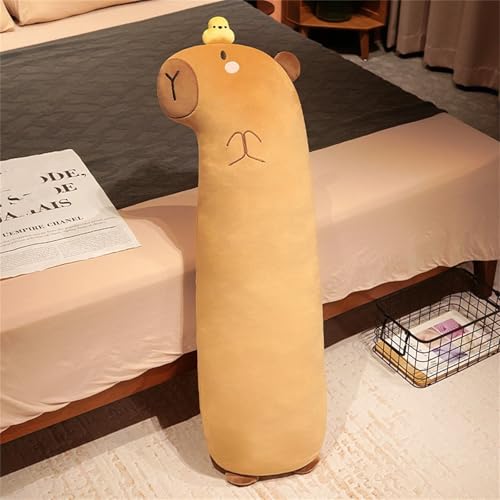 Capybara Kuscheltier Lang, Capybara Langes Kopfkissen Kuscheltier, 98 cm 120cm Realistische Capybara-kuscheltiere, Spielzeug Weich Capybara Kissen Spielzeug Für Home Deko Kinder (120 CM,#B) von champracer