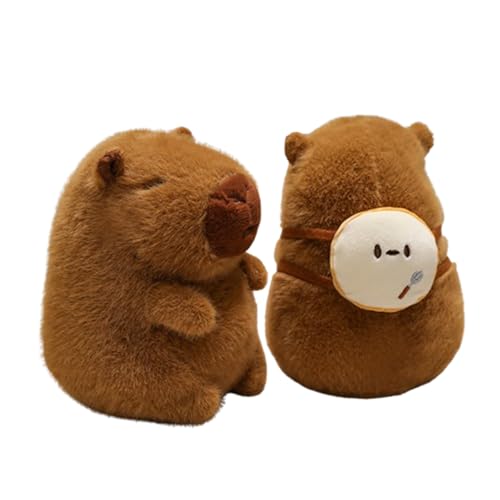 Capybara Plüschtier, Capybara mit Hamburger Rucksack, Niedliche Capybara Kuscheltier Capybara Kuscheltiere Plüschtier Stofftier Capybara Geschenk, Capybara Plush Für Mädchen Jungen (20cm,Toast) von champracer