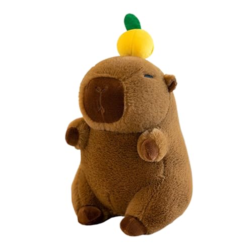 Capybara Plüschtier,25 cm Capibara Plüschtier,Capybara mit Schildkrötenrucksack,Stofftier Capybara Geschenk,Plushie Stofftier Geschenk für Kinder Jungen Mädchen (orange) von champracer