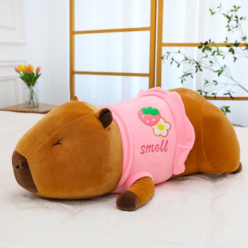 Capybara Plüschtier Capybara Plüschkissen Capybara Kuscheltier Capybara Stofftier Niedlichen Capybar Plushies mit Kleidung Wasserschwein Kuscheltier Spielzeug für Kinder Jungen Mädchen (90cm,Rosa) Capybara Plüschtier Capybara Plüschkissen Capybara Kuscheltier Capybara Stofftier Niedlichen Capybar Plushies mit Kleidung Wasserschwein Kuscheltier Spielzeug für Kinder Jungen Mädchen (90cm,Rosa) von champracer