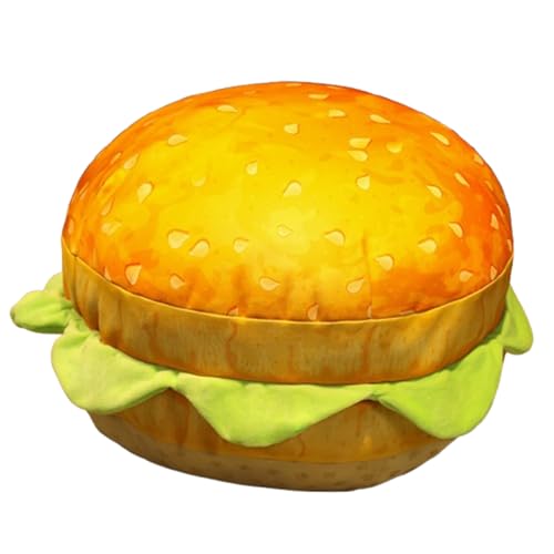 Cartoon Hamburg Plüschkissen, Lustige Lebensmittel Kissen Spielzeug Pommes Plüsch Kissen,40 cm, Burger-Plüschkissen, Niedliches Hamburger,Groß für Kinder Geschenke und Home Decor (40cm,Hamburger) von champracer