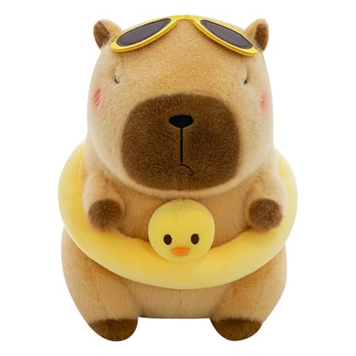 Delphin Capybara Plüschtier Puppe Stofftier Niedlicher Kapybara Spielzeug Wurfkissen, für Kinder Mädchen Jungen Geburtstagsgeschenk (40 cm,Gelb) von champracer