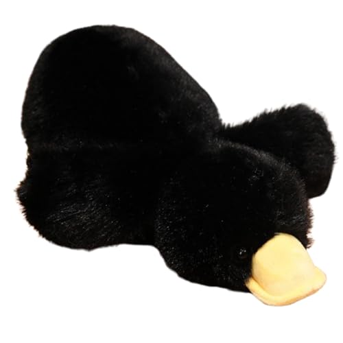 Ente Kuscheltier, PlüSchtier Gans Spielzeug Einfache Dekoration Wurfkissen Stofftier, zum Spielen und Kuscheln, Geschenk für Kinder Mädchen (30 cm,Schwarz) von champracer