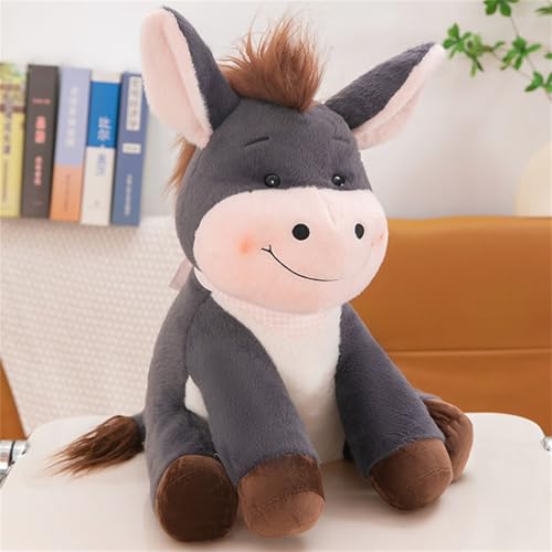 Esel Puppe, Stehendes Kuscheltier Esel, Niedliche HäNgende Eselpuppe, Niedliche Kleine Esel Plüschpuppen, Senden Junge, Mädchen Niedlichen Kleinen Esel (30 cm,Grau) von champracer