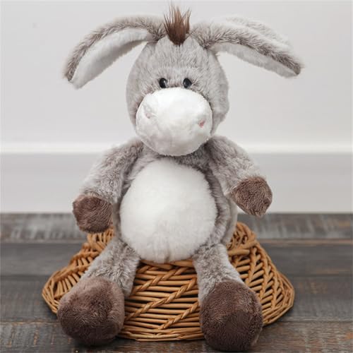 champracer Esel Puppe, Trotro Der Kleine Esel, Stehendes Kuscheltier Esel, Niedliche HäNgende Eselpuppe, Naturgetreues Stofftier Aus Weichem PlüSch Zum Kuscheln Und Spielen (Grau, 32 cm) von champracer