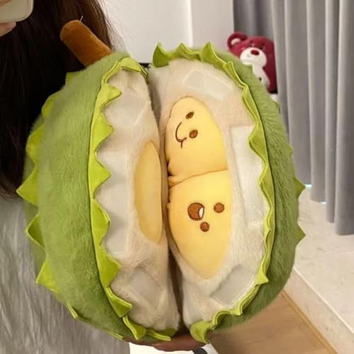 Gefülltes Plüschtier gefüllte Frucht Plüschtier,Durian Plüschtier, PlüschkissenDurian Plüschtier, abnehmbar süßes Spielzeug Kissen süßes Spielzeug Geschenk Mädchen Junge (30 cm,Durian-Puppe) von champracer