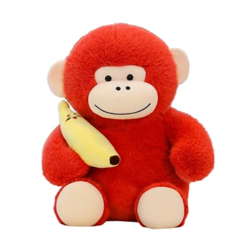 Gorilla Kuscheltier Orang Utan Plüschtier, King Kong Affen Spielzeug KusPuppe Stofftier, zum Spielen und Kuscheln, Weiches Schmusetier für Mädchen, Jungen, Babysn (55 cm,Rot) von champracer