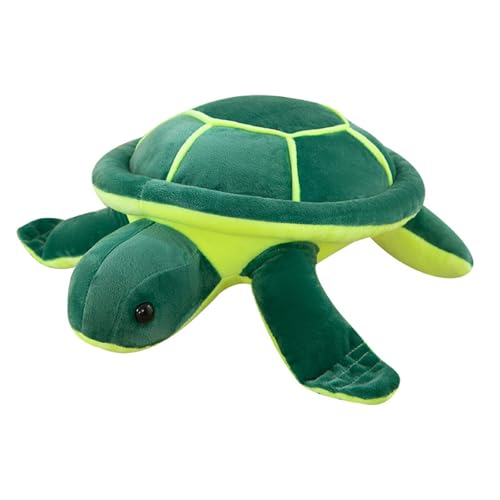Groß Kuscheltier Schildkröte Spielzeug Plüschtier Flauschiges Schildkröte Stofftier zum Kuscheln & Spielen Schildkröte Dekokissen für kuschelecke Kinderzimmer Schlafzimmer Deko (Dunkelgrün,23 cm) von champracer