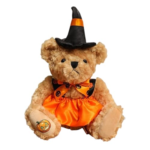Halloween Kuscheltier Bären, tofftier-Plüschtier, Squishy-Bär-Spielzeug, Halloween Teddybär mit Kürbis Plüschtier,für Kinder Hallo-ween Geburtstagsgeschenke Weiches Bett Sofa Deko (Orange 2,32cm) von champracer