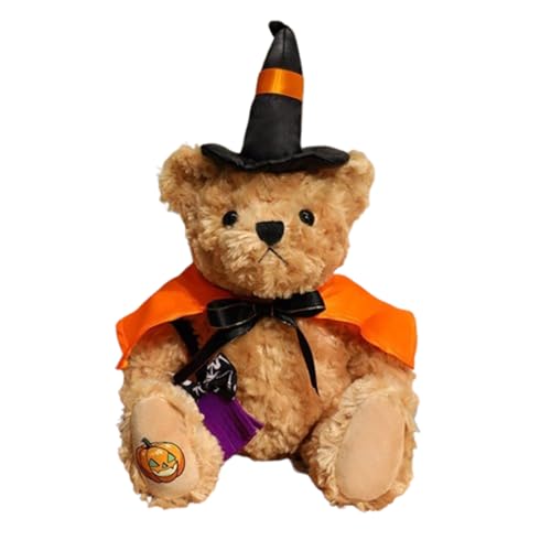 Halloween Kuscheltier Bären, tofftier-Plüschtier, Squishy-Bär-Spielzeug, Halloween Teddybär mit Kürbis Plüschtier,für Kinder Hallo-ween Geburtstagsgeschenke Weiches Bett Sofa Deko (Orange,32cm) von champracer