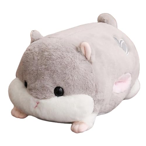 Hamster Kuscheltier Plüschtier,Hamster Spielzeug Kawaii Plüsch,Tier-Hamster-Plüsch-Kissen Stofftiere Kissen Hamster Umarmen Kuscheltier für Kinder,für Freunde Familien (50 cm,Grau) von champracer