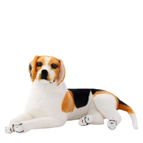 Hund Beagle Plüschtier,Plüschtier Hund XXL Groß,Simuliertes Tier Hund Plüschtier Kawaii,Plüschtiere Hund Stofftier Plüschkissen Spielzeug Umarmung Kissen für Kinder Geburtstag (50cm,Liegende) von champracer