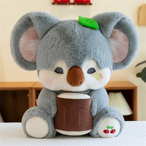 champracer Koala Plüschtier, Niedlich Plüschspielzeug Koala, Weiches Koala Plüschtier Wurf-Kissen Puppen, Geburtstagsgeschenk für Baby Kinder Mädchen (Grau, 45 cm) von champracer